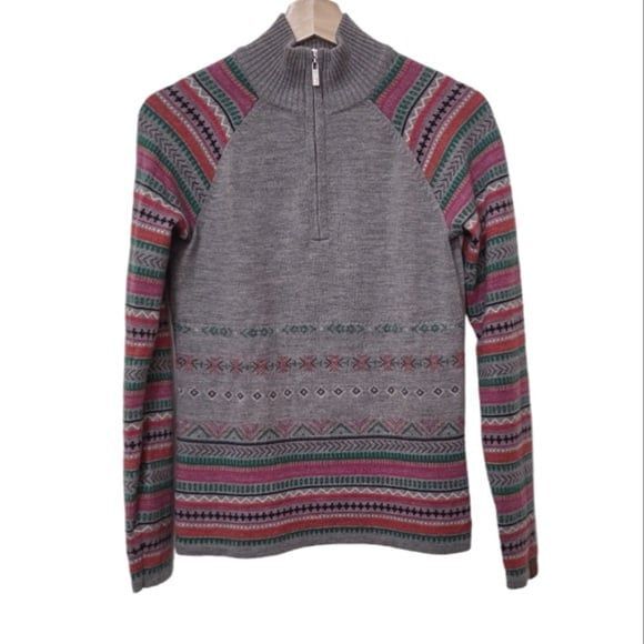 Neve Designs Julia 100% Merino Wool Nordic Fair Isle Knit Sweater ~ M - Picture 1 of 12